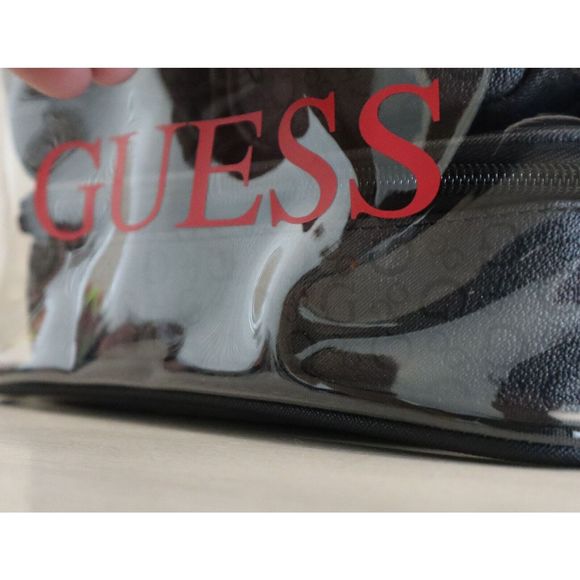 Guess V7200494 Black/Charcoal "G" Logo 4-Piece Cosmetic Junction Travel Bag - Picture 7 of 9